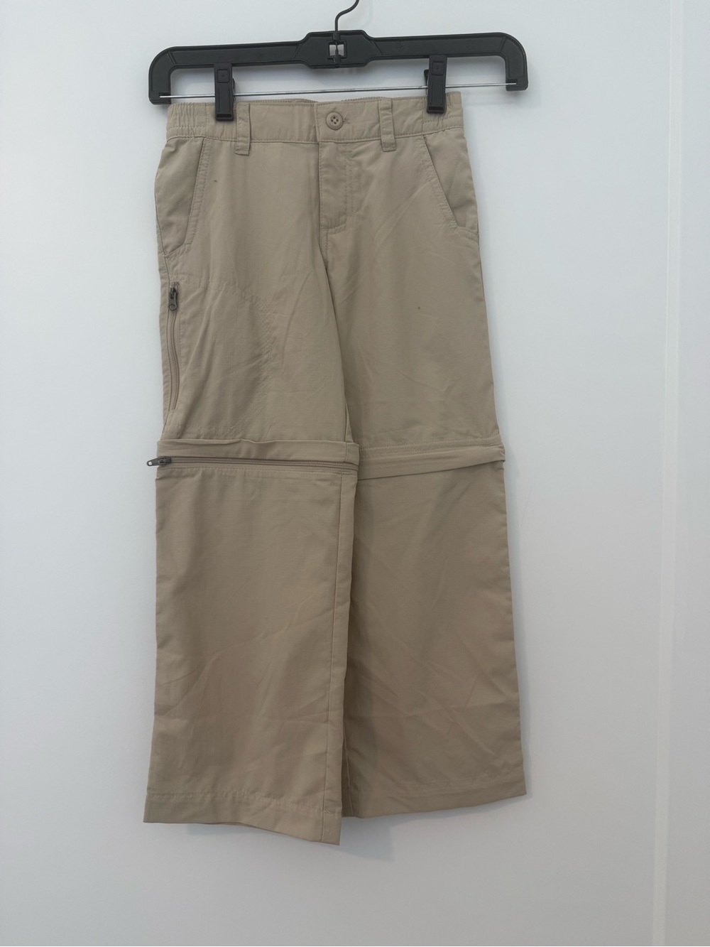 Kids Zip-Off Convertible Jogger Pants - Tan